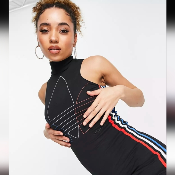 Adidas Originals Adicolor Trefoil Bodycon Dress in Lavender - Picture 5 of 14